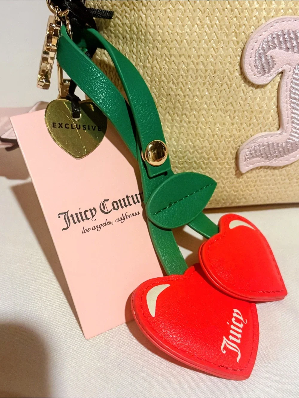Juicy Couture Paradise Triangle Woven Gusset Pouch Set - Cream